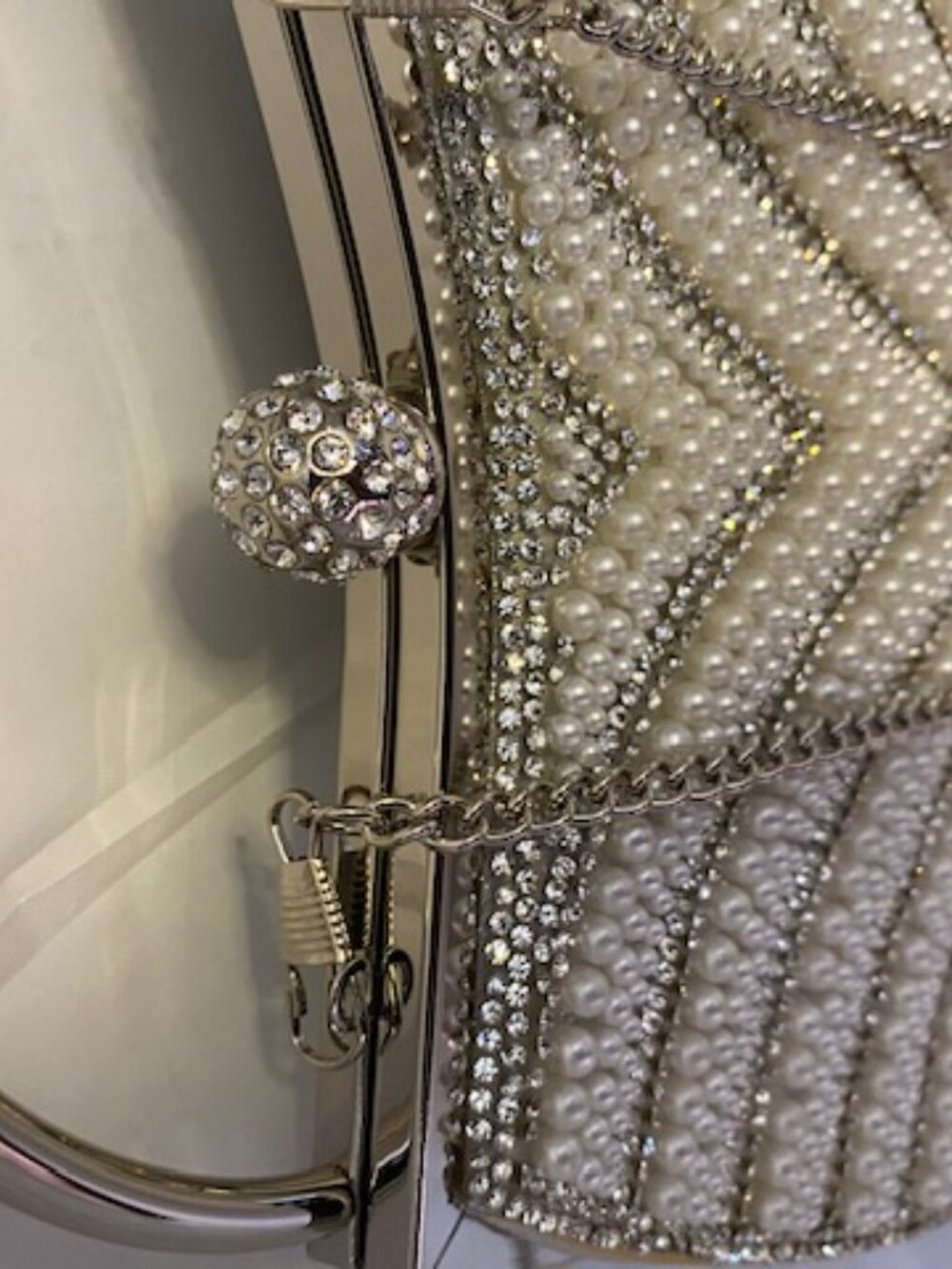 D'Margeaux Faux-Pearl Bag/Evening Clutch Party Bag - Picture 7 of 8